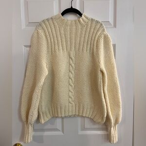 Hand-knitted Cream Cableknit Sweater